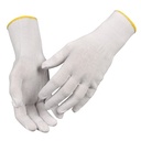 Tekstil handske, 10, hvid, bomuld, inderhandske, (12 par.)