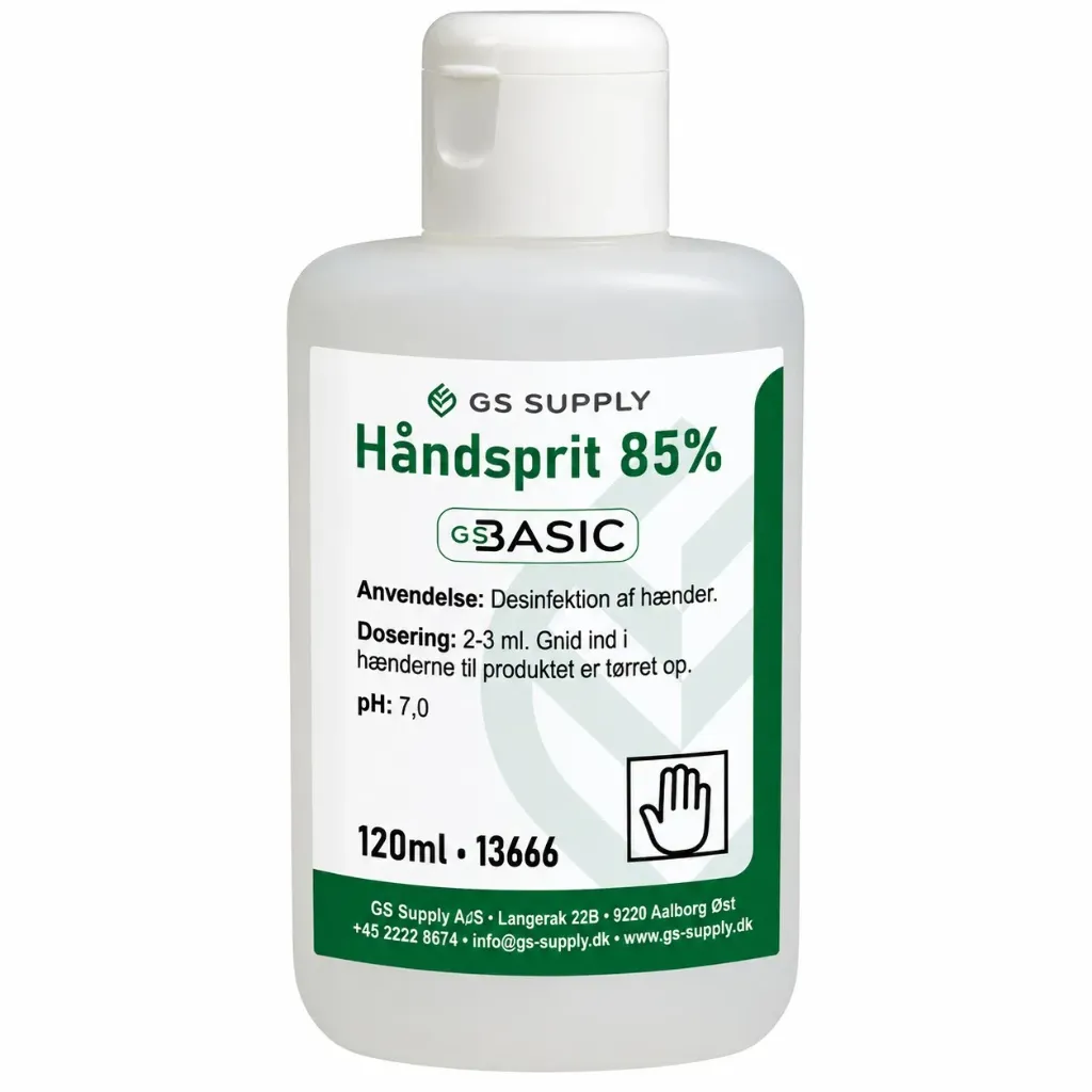 [13666] Hånddesinfektion-GEL, GS-Basic, flaske med klaplåg, 85% ethanol, 150-ml (30 stk.)