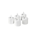 LED fyrfadslys m/ bevægelig flamme, genopladelige, varm hvid, 38xØ36mm, 25t, Duni Moving Flame, (5 stk.)