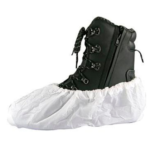 Skoovertræk, hvid, CPE, plast, 43x18cm, 40my, kraftigt, antislip, mønster, (40 stk.)