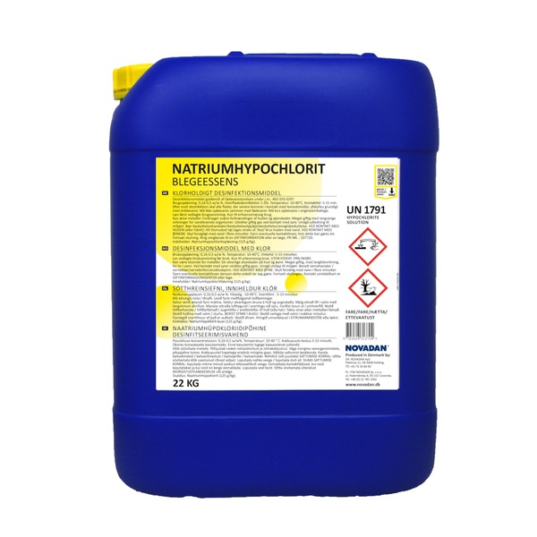 [13915] Klorrengøring, Novadan, 20 l, 12,5%, uden farve og parfume, (1 stk.)