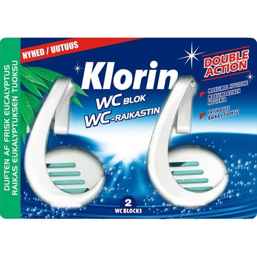 Toiletfrisker, Klorin, med klor, farve og parfume, (2 stk.)