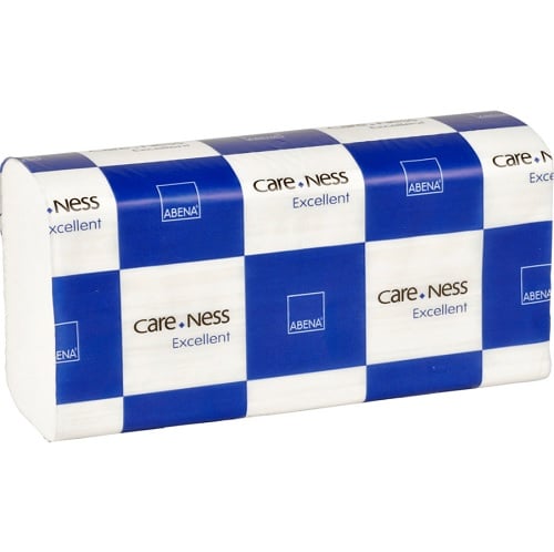 [10665] Håndklædeark, ABENA Care-Ness Excellent, 2-lags, Z-fold, 24x23,5cm, 8 cm, hvid, 100% nyfiber, (4000 stk.)
