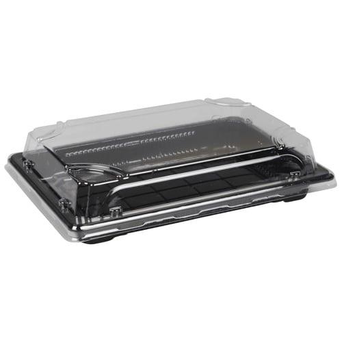 [10743] Sushibakke og låg, 5, 18,5x13x4,3cm, sort, PS, (400 stk.)