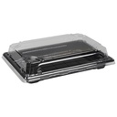 Sushibakke og låg, 5, 18,5x13x4,3cm, sort, PS, (400 stk.)