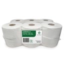 Jumborulle, toiletpapir, GS-Basic, 2-lags, Mini, 170m x 9cm, Ø19 cm, hvid, 100% nyfiber, (12 stk.)
