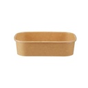 Salatbakke, GS-Basic, 500 ml, 17,2x12x4,1cm, rekt, ubleget brun pap, m/ PP coatning, tilhørende 10612 & 11208, (300 stk.)