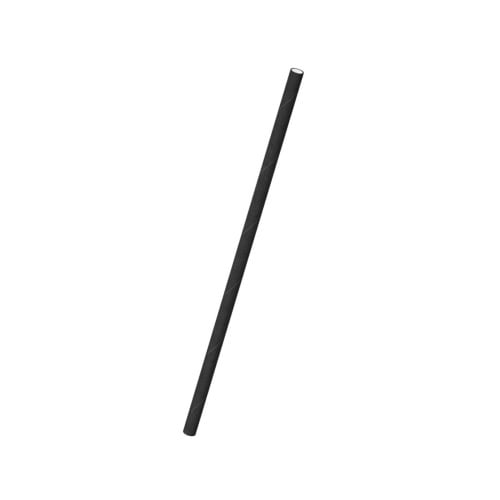[10601] Sugerør, GS-Basic, sort, 15 cm, Ø7 mm, 4-lag høj glans papir/voks, (500 stk.)