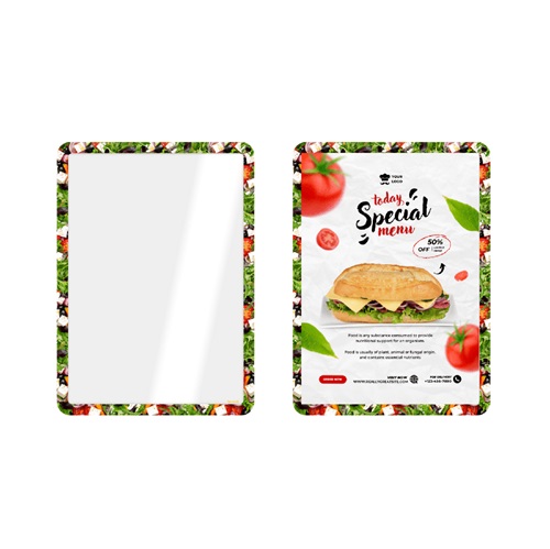 [15118] Inforamme, sticky-selvklæbende med magnetisk lukning, Securit, dobbeltsiddet A4, PP, salat Design, (1 stk.)