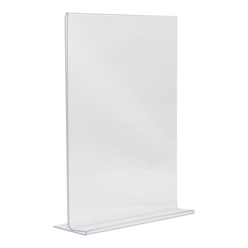 [15121] Bordrytter, T-skilt, Securit, A4, akryl, klar transparent, (1 stk.)
