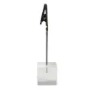 Skilteholder med klemme, akryl-terning, Securit, 10x2,5cm, plast/metal, klar, (6 stk.)  