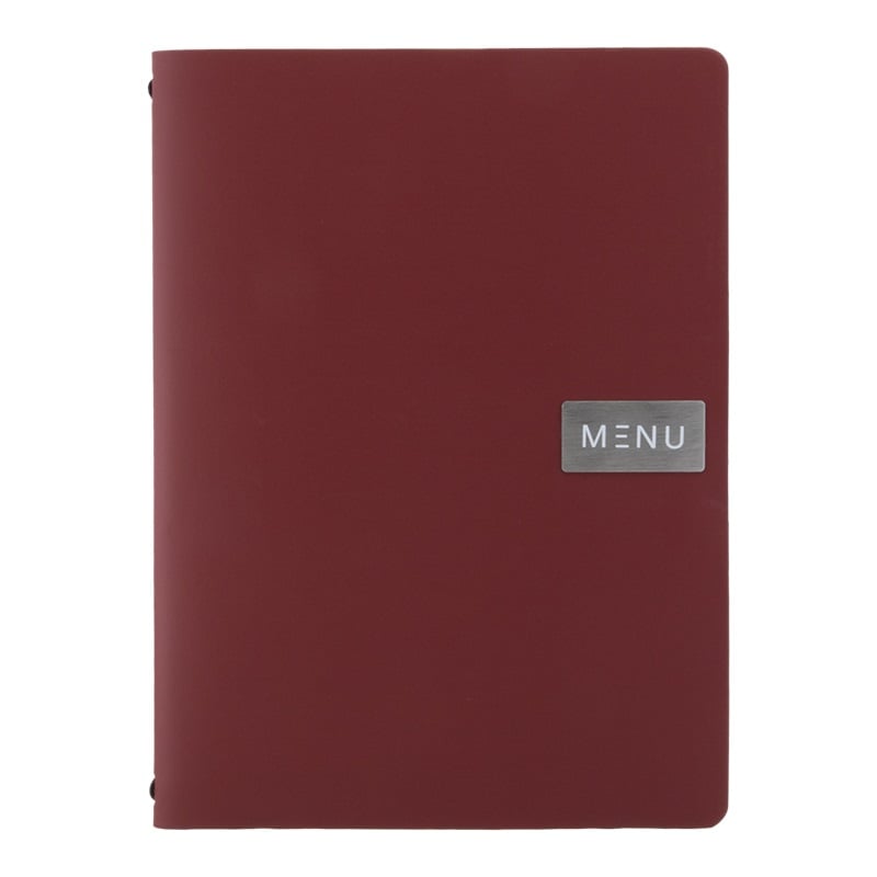 Menuomslag, Securit, ROYAL, A4, genanvendt læder, vinrød, (1 stk.)