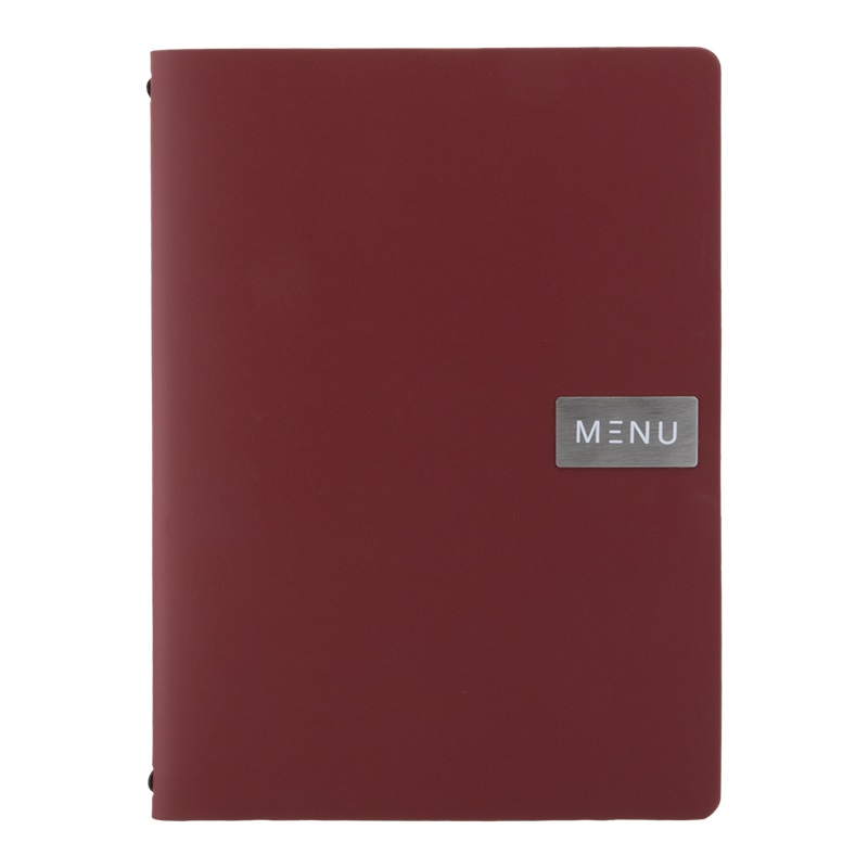 Menuomslag, Securit, ROYAL, A4, genanvendt læder, vinrød, (1 stk.)