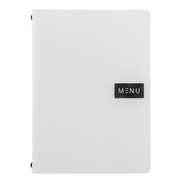 Menuomslag, Securit, RAW, A4, genanvendt læder, hvid, (1 stk.)