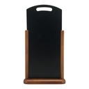 Bordskilt, 47x26 cm, Securit® HANDLE-L, mørkebrunt bøgetræ, (1 stk.)