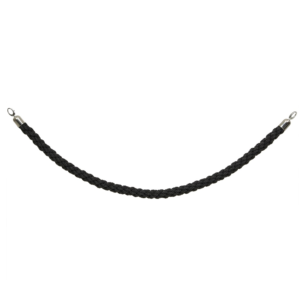 [15183] Reb snoet med kliklås til afspærringsstolpe, Securit, "Classic Chrome",  59,5xØ4 cm, rustfrit stål/nylon, sort/krom, (1 stk.)