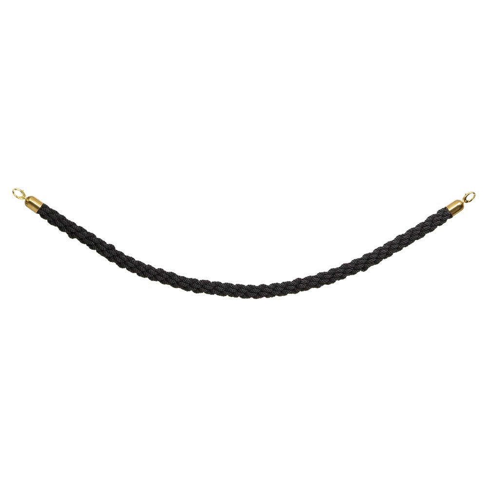 [15186] Reb snoet med kliklås til afspærringsstolpe, Securit, "Classic Gold",  59,5xØ4 cm, rustfrit stål/nylon, sort/gylden, (1 stk.)