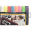 Kridtmarker med blokspids: 7-15 mm skrivebredde, Securit, Original, flydende kridt, 8 farver, (8 stk.)