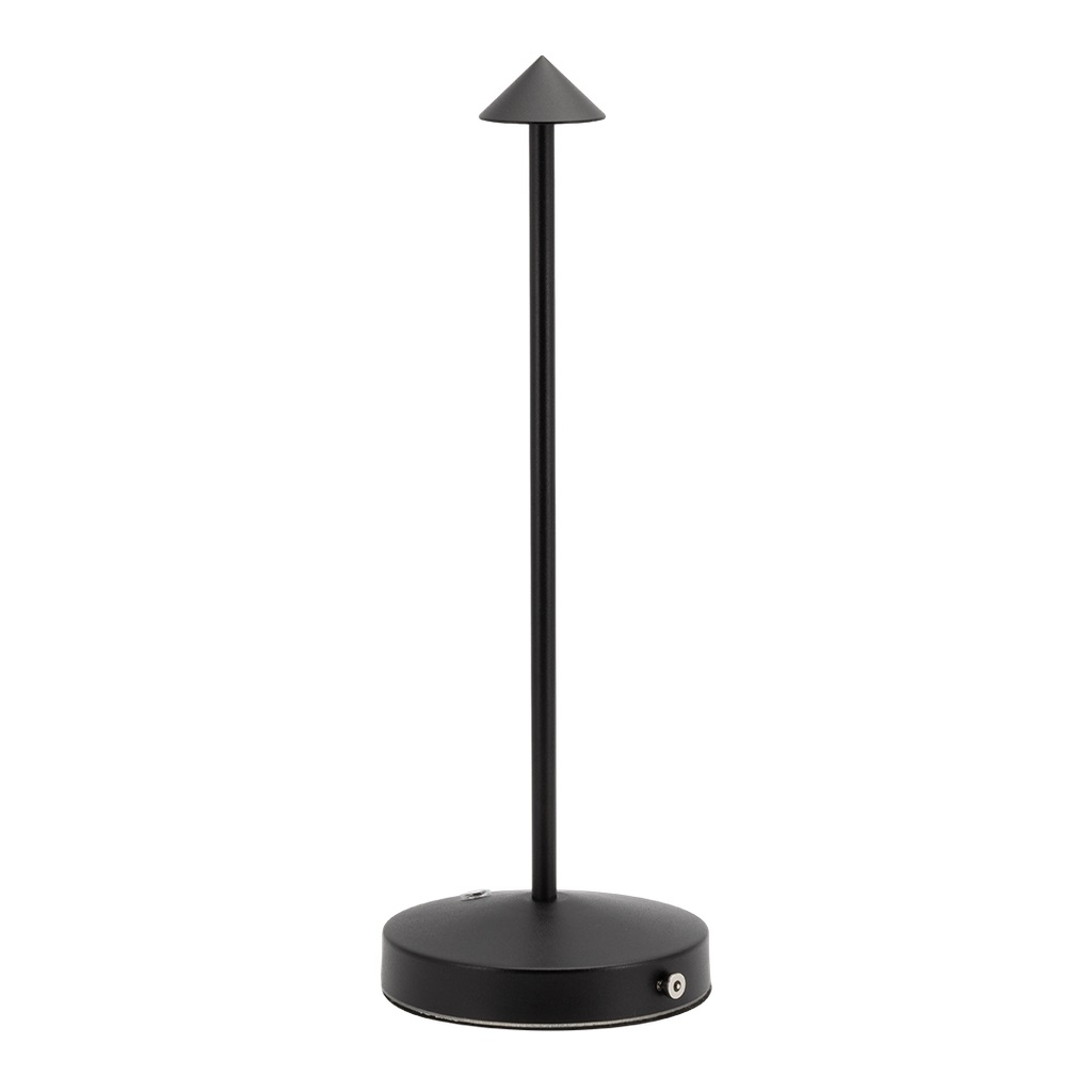 LED Ledningsfri bordlampe, ANGELINA, Securit, inkl. magnetisk ladekabel, IP54, metal, sort, (1 stk.)