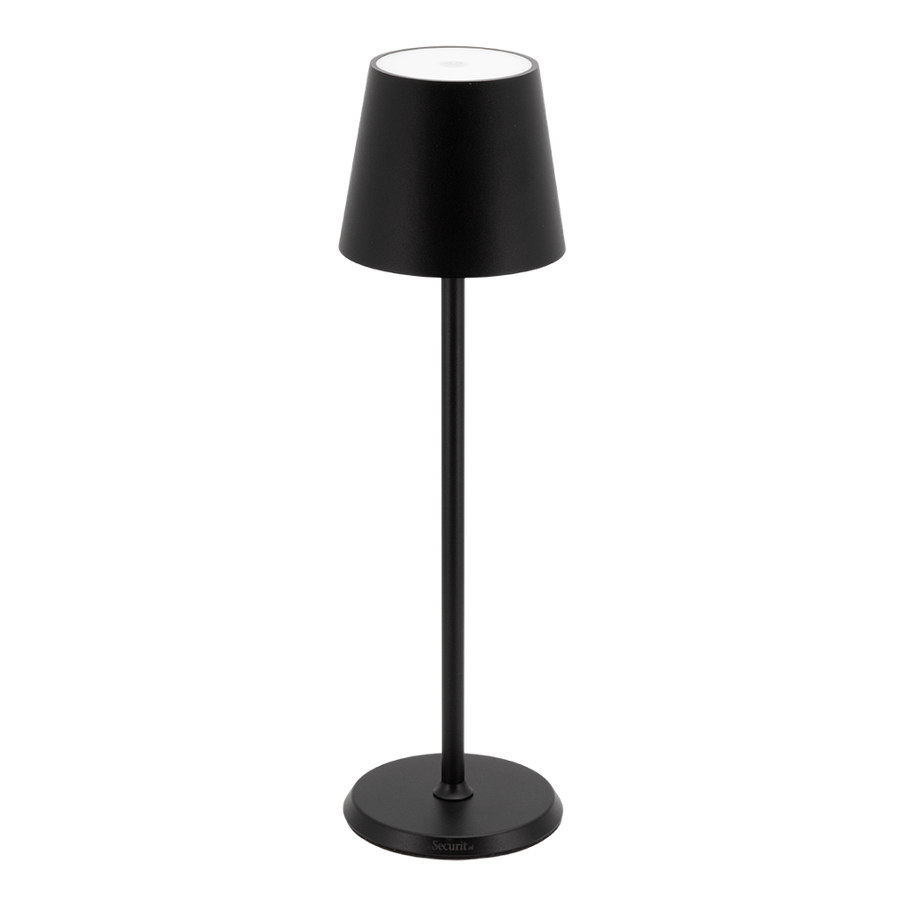 LED bordlampe, FELINE, Securit, inkl. magnetisk ladekabel, metal, sort, (1 stk.)