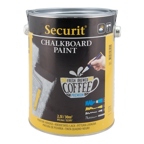 [15209] Tavlemaling til kridtmarkere, Securit, 2,5 liter, sort (1 stk.)