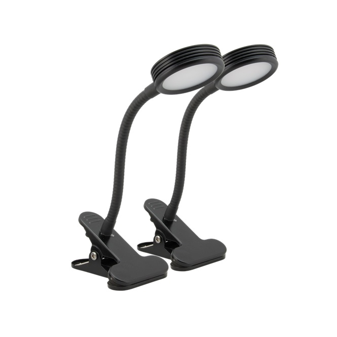 LED Clip lampe, inkl. Strømstik, Securit, vejrbestandig, 27x7,5x11 cm, metal/plast, sort , (2 stk.)