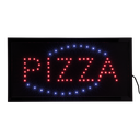 LED-pizza skilt, tofarvet lys, Securit, 24x48x2 cm, inkl. Strømkabel, metal, sort, (1 stk.)