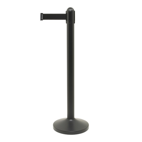 [15221] Afspærringsstolpe / kø-guide med udtræk (uden fod), Securit, 95xØ6,4 cm, lakeret stål/nylon, sort, (1 stk.)