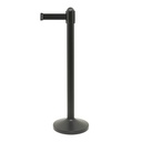Afspærringsstolpe / kø-guide med udtræk (uden fod), Securit, 95xØ6,4 cm, lakeret stål/nylon, sort, (1 stk.)