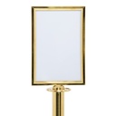 Topskilt til afspærringssystem, Securit, "Classic Gold", dobbetsiddet A4, rustfrit stål/glas, gylden, (1 stk.)