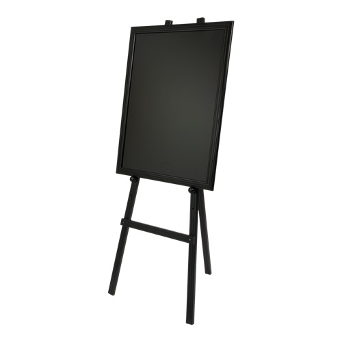 [15252] Staffeli til kridtmarker, vægskilte (40+ cm) med fire justerbare positioner, Securit, 165x60x63 cm, fyrretræ, sort, (1 stk.)