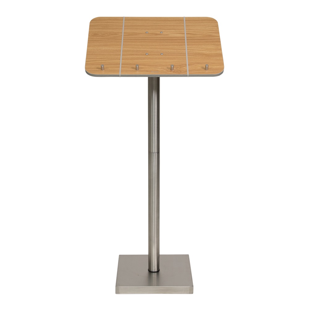 [15275] Menu stander, Securit, passer til opslået A4 foldere/menuomslag, 113,7x54,2x36,7 cm, rustfrit stål og teak, (1 stk.)
