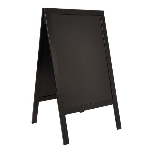 [15282] A-skilt / gadeskilt til kridtmarkere, Securit, Woody, stor: 125x69 cm, fyrretræ, sort, (1 stk.)