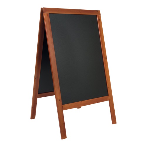 [15283] A-skilt / gadeskilt til kridtmarkere, Securit, Woody, stor: 125x69 cm, fyrretræ, mahognifarvet, (1 stk.)