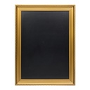Vægskilt til kridtmarkere i guldramme, Securit, stor: 97x73 cm, lakeret træ/PP, guld/sort, (1 stk.)