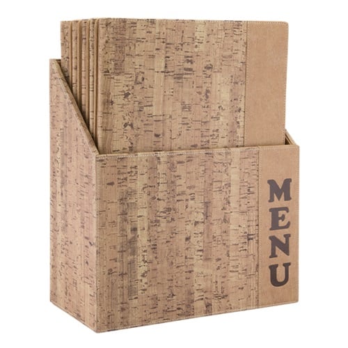 Menuomslag I boks, Securit, KORK Design, A4, (10 stk.)