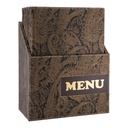 Menuomslag I boks, Securit, PAISLEY Design, A4, brun/gylden, (10 stk.)