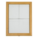 LED Lys-displaykasse, Securit, "Classic", inkl. strømstik, 4xA4, 69,7x53,3x5,5 cm, vejrbestandigt lakeret træ/glas, teakfarvet, (1 stk.)