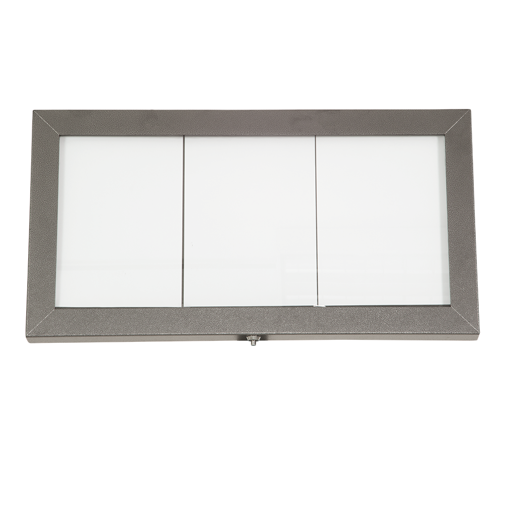 [15316] LED Lys-displaykasse, Securit, coated steel,  inkl. stømstik, 3xA4, lakeret stål, 38,6x71,7x7,4 cm, stål/glas, sort, (1 stk.)
