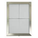 LED Lys-displaykasse, Securit, "Classic", inkl. strømstik, 4xA4, 69,7x53,3x5,5 cm, vejrbestandigt stål, (1 stk.)