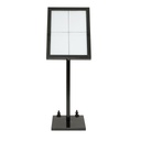 LED Lys-display med stander, Securit, "Black Star", inkl. strømkabel, 4xA4, 138x50x40 cm, lakeret stål, sort, (1 stk.) 