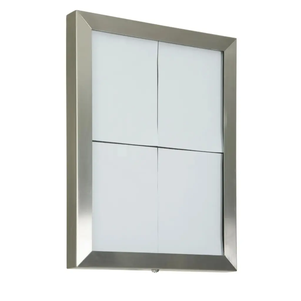 [15320] LED Lys-displaykasse, Securit, inkl. strømkabel, 4xA4, 69,5x52,6x6,5 cm, rustfrit stål, (1 stk.)
