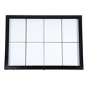 LED Lys-displaykasse, Securit, "Black Star", XXL, inkl. strømstik, 8xA4, 92x67x5,5 cm, hammerlakeret stål/glas, sort, (1 stk.)