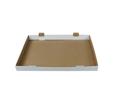 Transportæske til kagemand, 60x43x5cm, hvid/brun, pap, (25 stk.)
