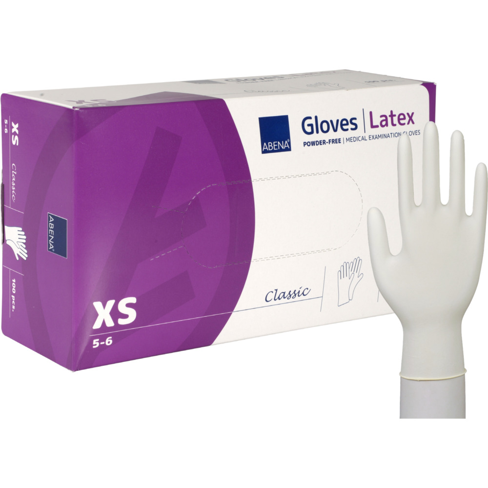 [15350] Latexhandske, XS, nature, pudderfri, Classic, (100 stk.)