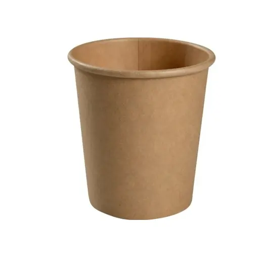 Portionsbæger, 120ml/4oz, 6,5xØ6,15cm, brun, pap/PE, (1000 stk.)