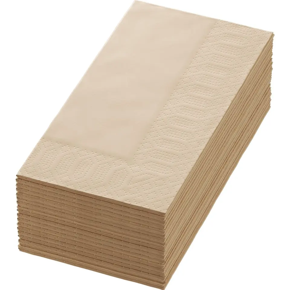 [10542] Middagsserviet, Duni Ecoecho, 3-lags, 1/8 fold, 40x40cm, natur, Duni, (1250 stk.)
