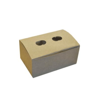 [10528] Pommes frites boks, 14x9x6,5cm, brun/hvid, kraft, (500 stk.)