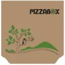 Pizzaæske, 29x29x3cm,"ECOBOX" tryk, brun, pap, (100 stk.)