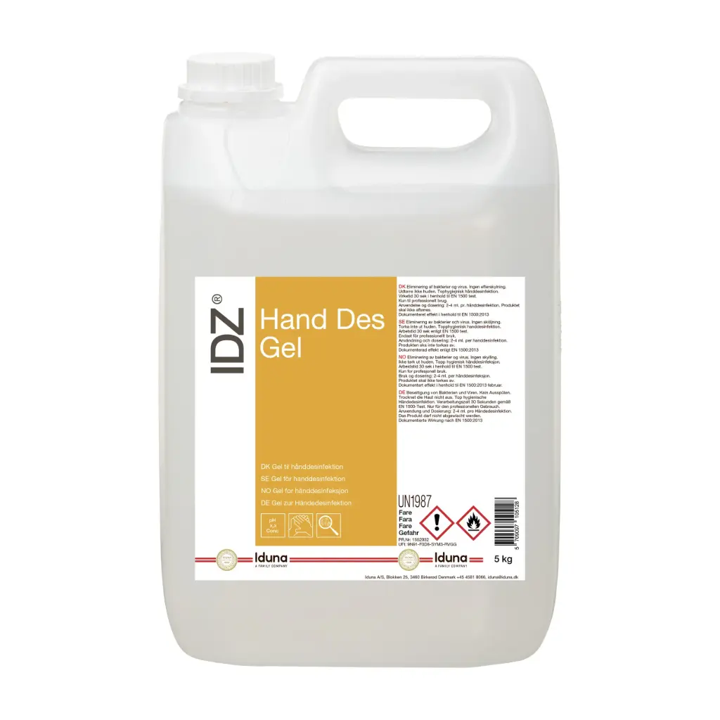 IDZ hånddesinfektionsgel, 5000 ml, 85% ethanol, Iduna, (1 stk.)